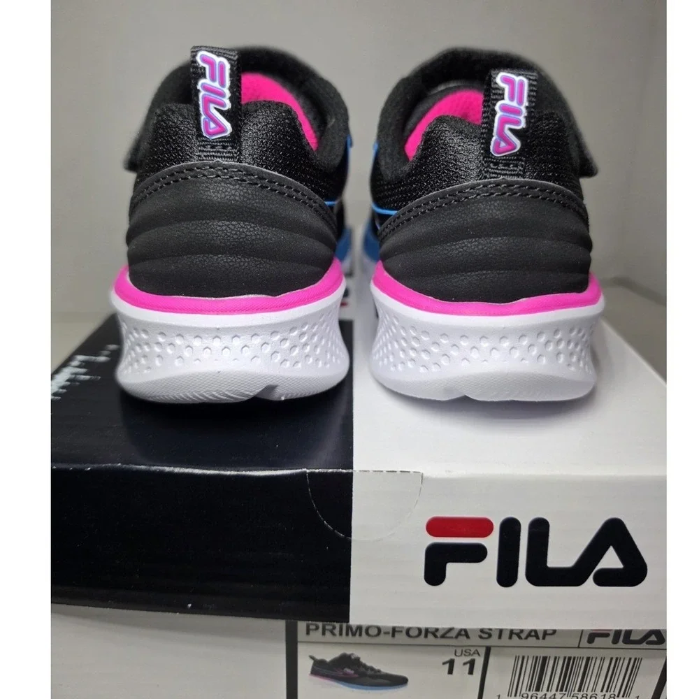 FILA Primo-Forza Strap, Kids, Black, Size 11, New